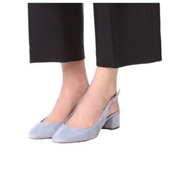 Sam Edelman Lorene Dusty Blue Suede Slingback Heel - Picture 9 of 9